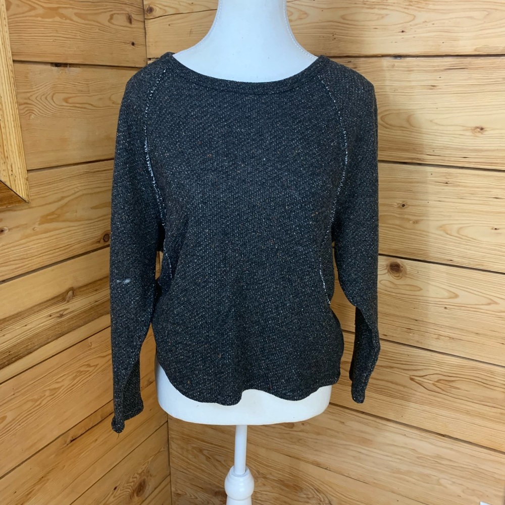 Gray Knit Wool Blend Sweater Exposed Hemline‎ Women Size Small Volcom